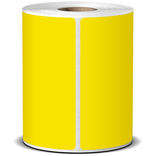LABEL THERM PERM 100X150 1AC 400/R 25MM YELLOW - 1 BOX 6 ROLLS (LA100150TP1AC25MMY)