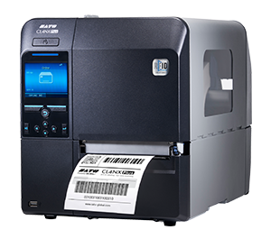 Label printer with a label on a white background