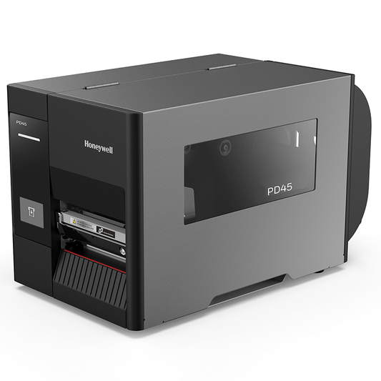 Honeywell PD45 label printer on a white background