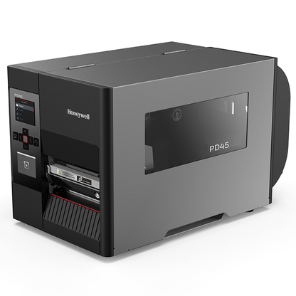 Honeywell PD45 label printer on a white background