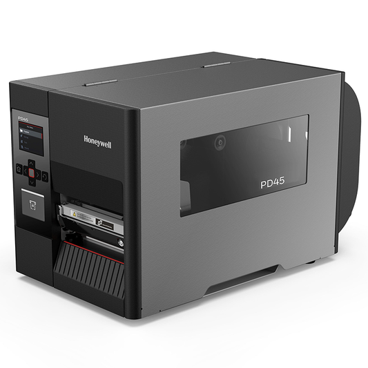 Honeywell PD45 label printer on a white background