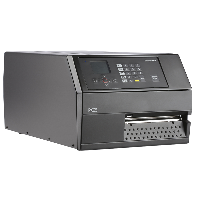 Gray industrial printer with Honeywell branding on a white background