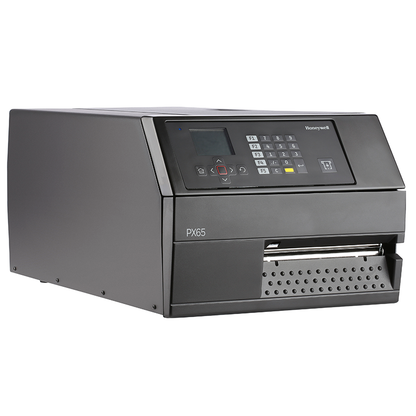 Gray industrial printer with Honeywell branding on a white background