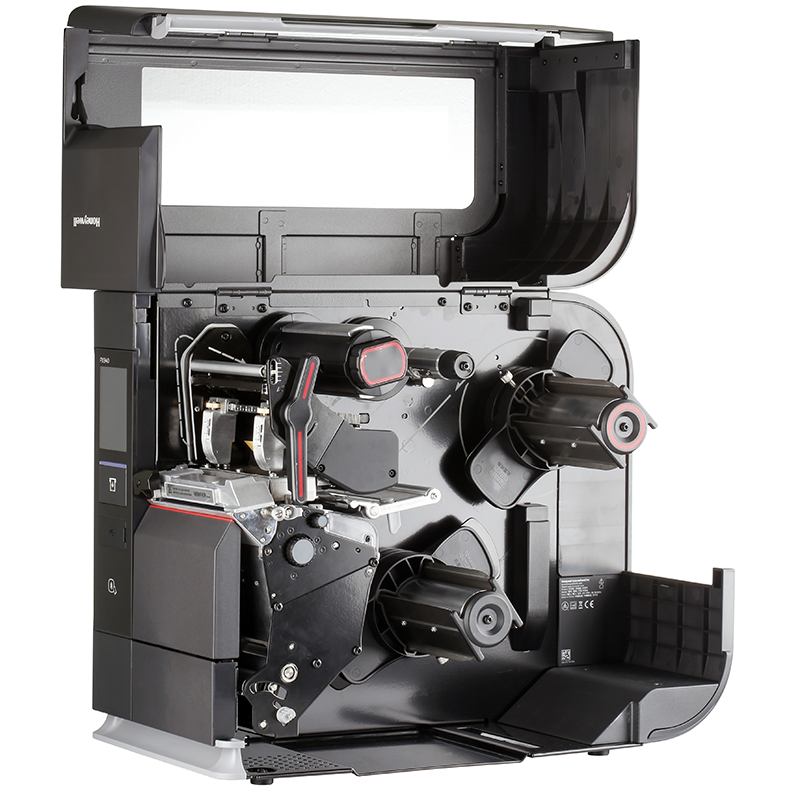 PX940 Label printer with open lid on a white background