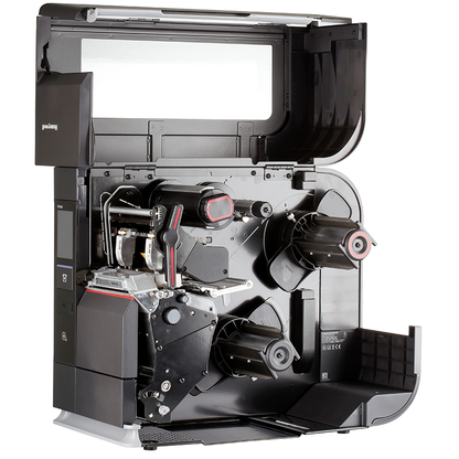 PX940 Label printer with open lid on a white background